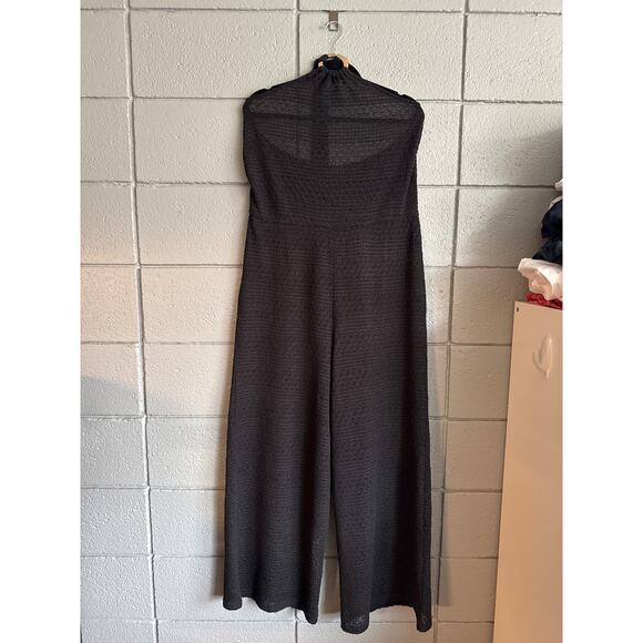 Womens Eloquii Halter Mesh Cover Up Jumpsuit size 14/16 in Black Bohemian Resort - Picture 3 of 5